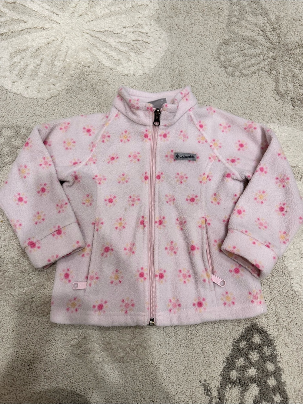 Columbia Kids' Pink Floral Fleece Jacket Size 3T